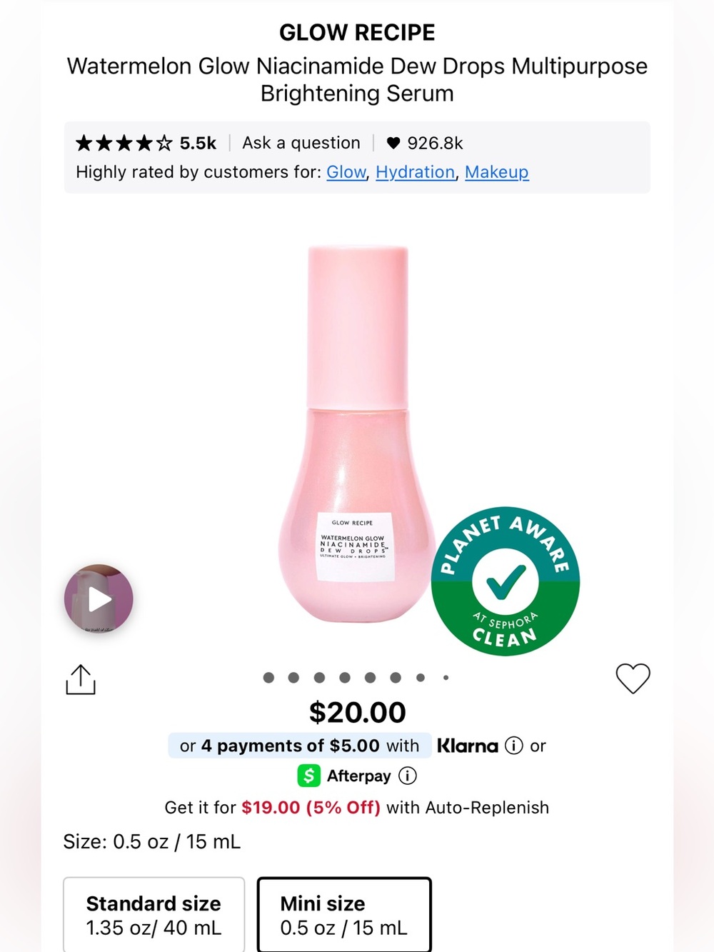 Glow recipe watermelon glow dew drops serum